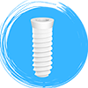 Illustration of a zirconium dental implant available, showing that zirconium and ceramic dental implants are available at Premier Holistic Dental in San Jose, Costa Rica.